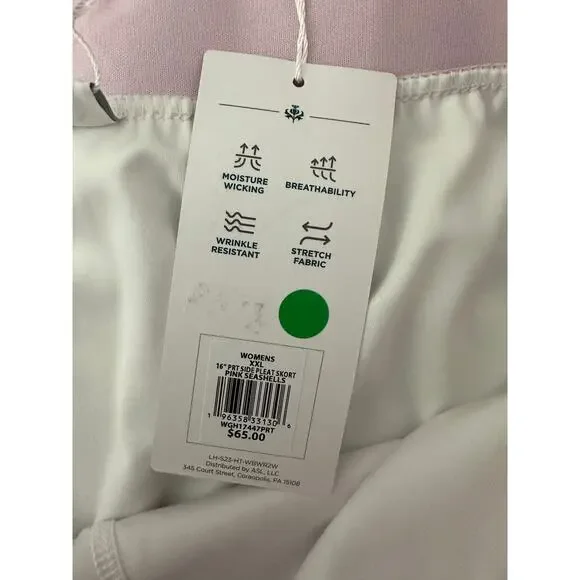 Lady Hagen Skort Women XXL NWT Pink Seashells Side Pleat Golf Pickleball Tennis - Picture 7 of 9